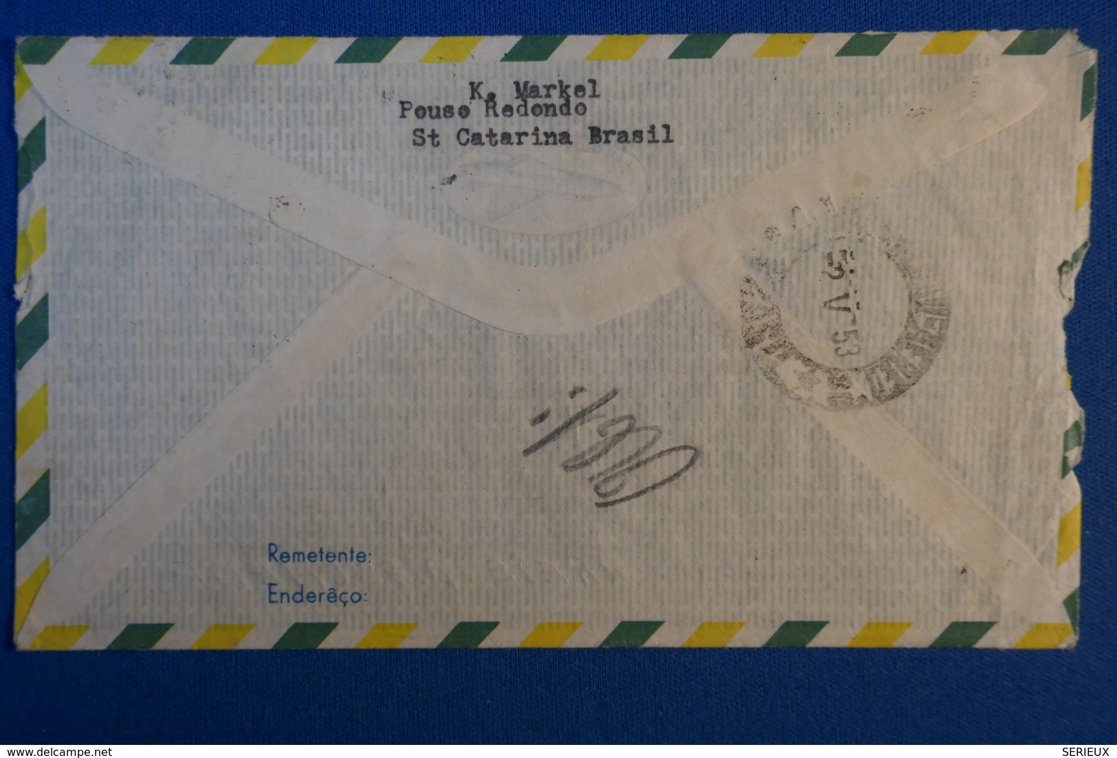 535 BRESIL LETTRE 1953 PAR AVION POUR BESTWIG ALLEMAGNE +PAIRE - Covers & Documents