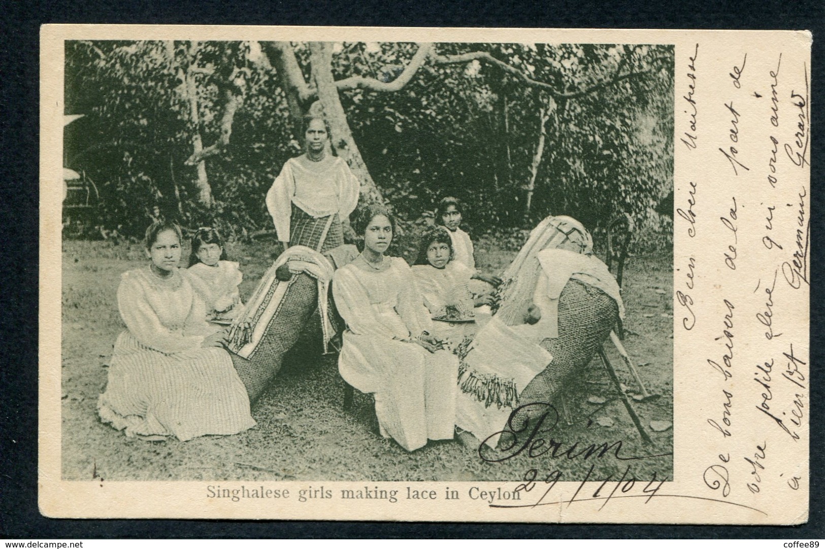 ASIE - SRI LANKA - CEYLON - Singhalese Girls Making Lace In Ceylon - Dentelles - Dentellières - Sri Lanka (Ceylon)