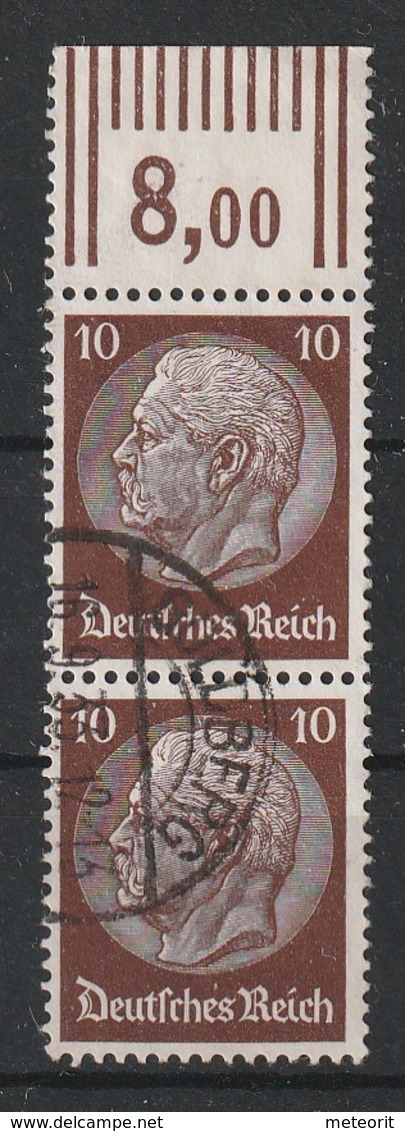 MiNr. 486 W OR 292, Senkrechtes Oberrandpaar, Gestempelt GOLDBERG 16.9.33. 12-13 - Gebraucht