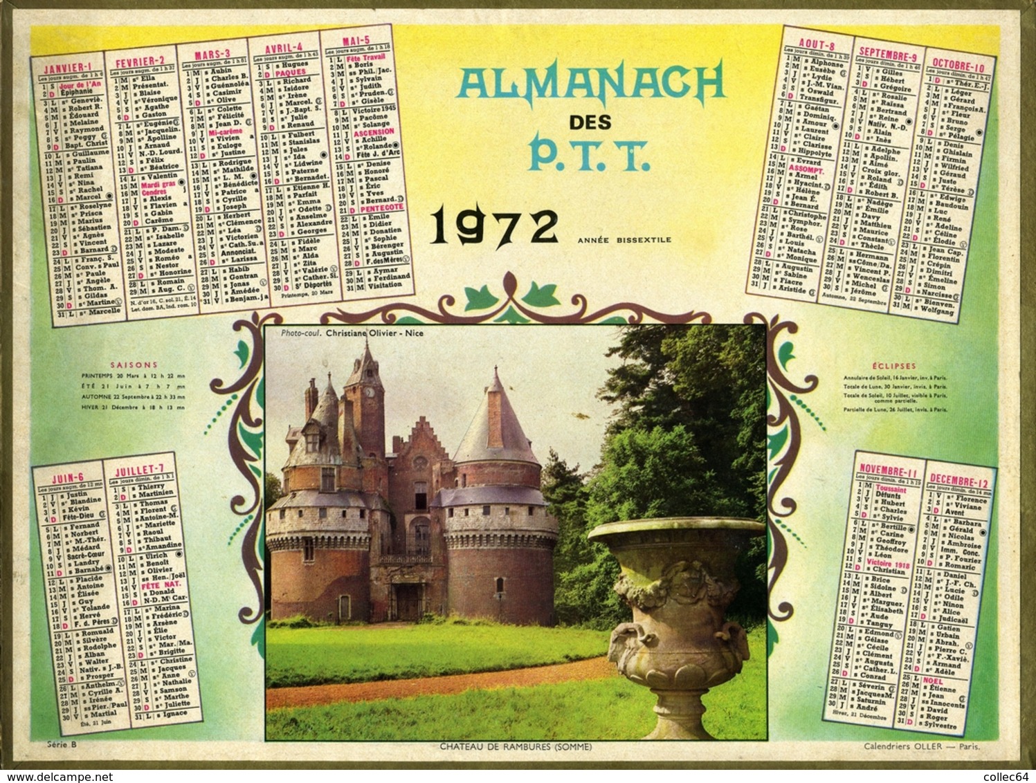 Almanach Des PTT 1972 - Plans Région Paris - Bobigny - Grand Format : 1971-80