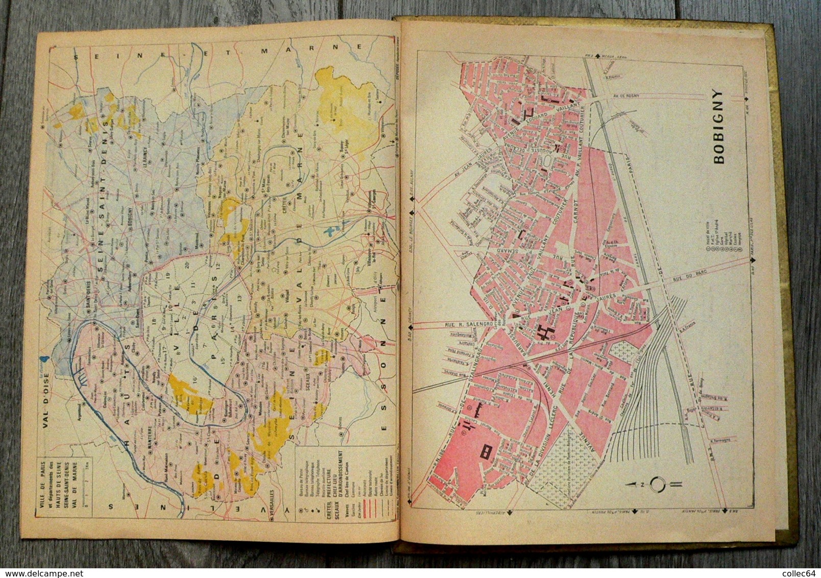 Almanach Des PTT 1972 - Plans Région Paris - Bobigny - Grand Format : 1971-80