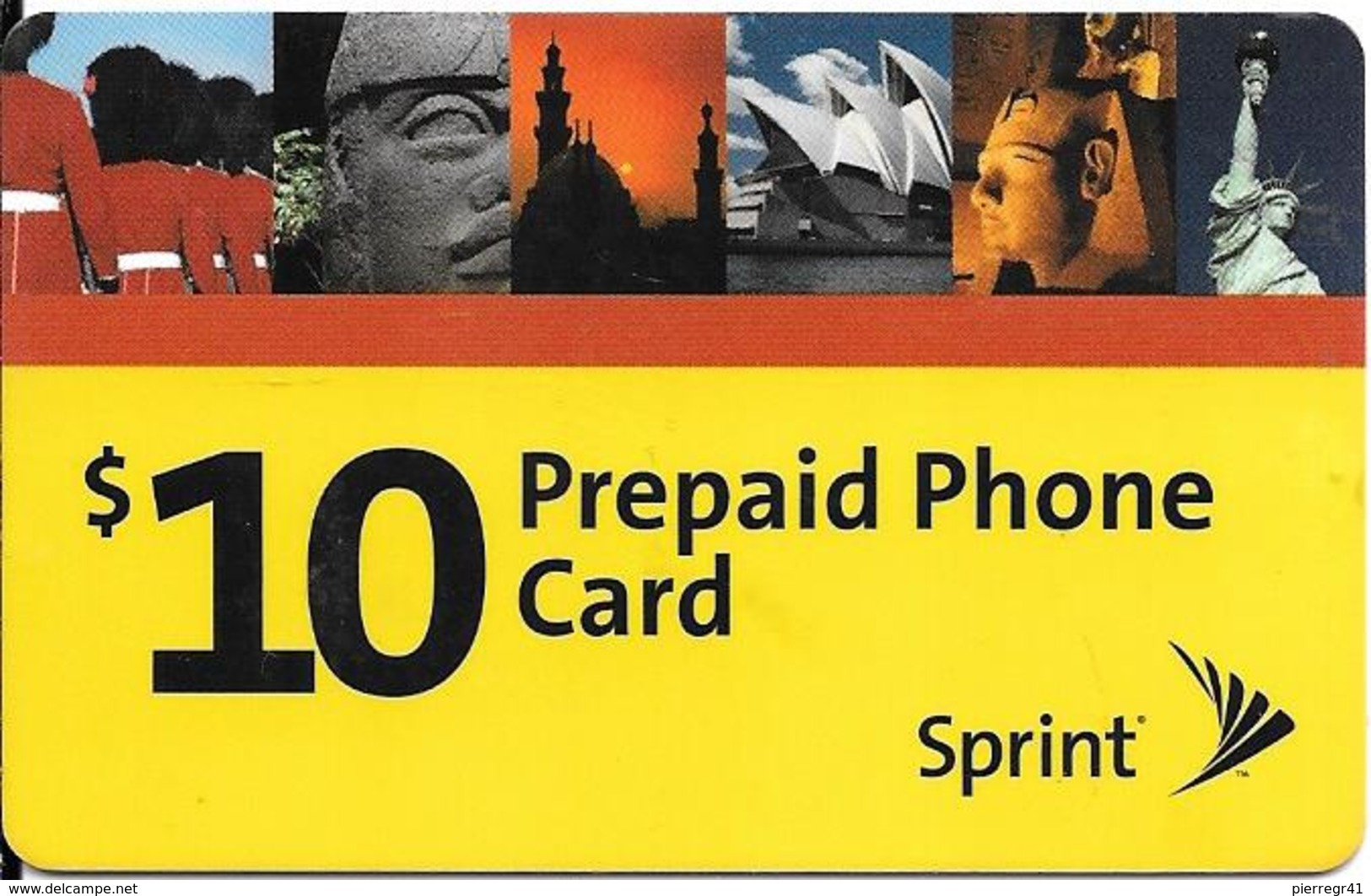 CARTE- PREPAYEE-USA-SPRINT-10$- -V°  ANGLAIS/ESPAGNOL-Plastic Epais Glacé-TBE-RARE - Sprint