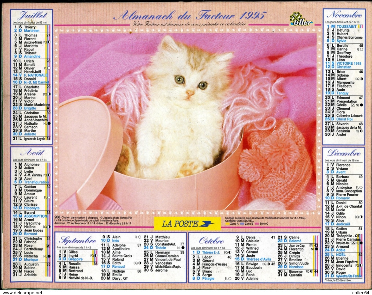 Almanach De La Poste 1995 -  Paris, Val-de-Marne - Grand Format : 1991-00