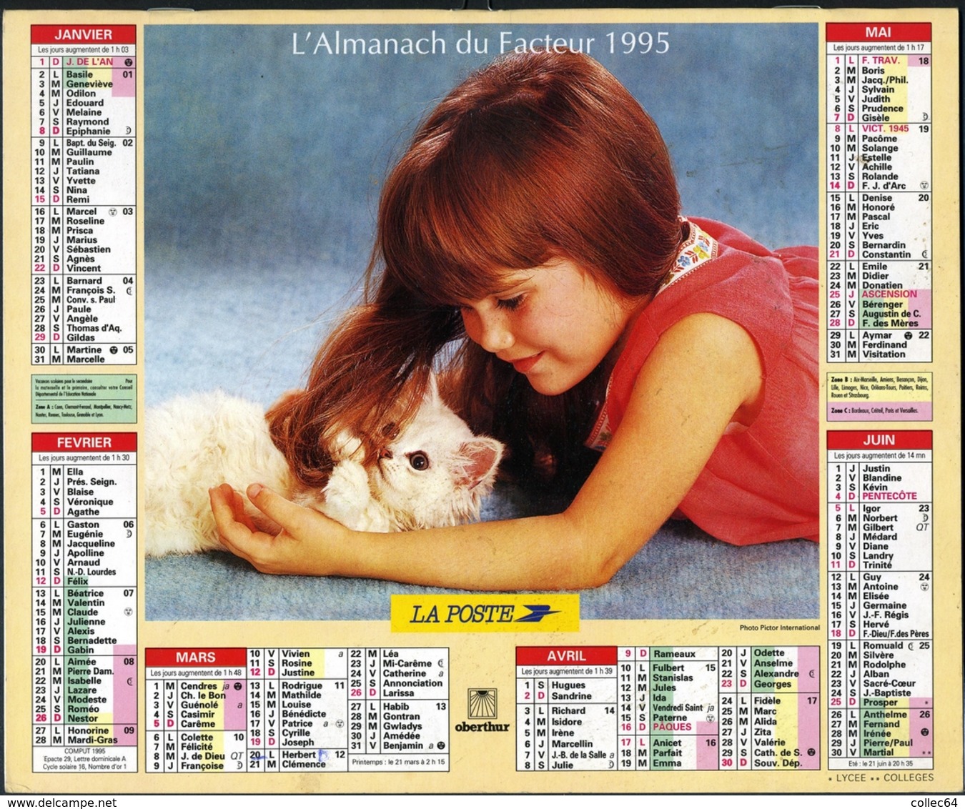 Almanach De La Poste 1995 -  Gironde (33) - Grand Format : 1991-00