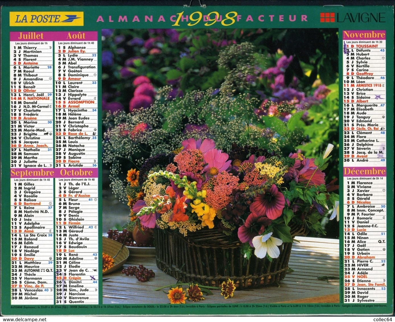 Almanach De La Poste 1998 -  Paris - Grand Format : 1991-00