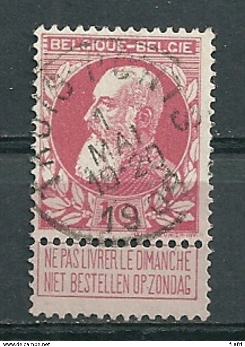 74 Gestempeld TROIS PONTS - COBA 6 Euro - 1905 Grosse Barbe