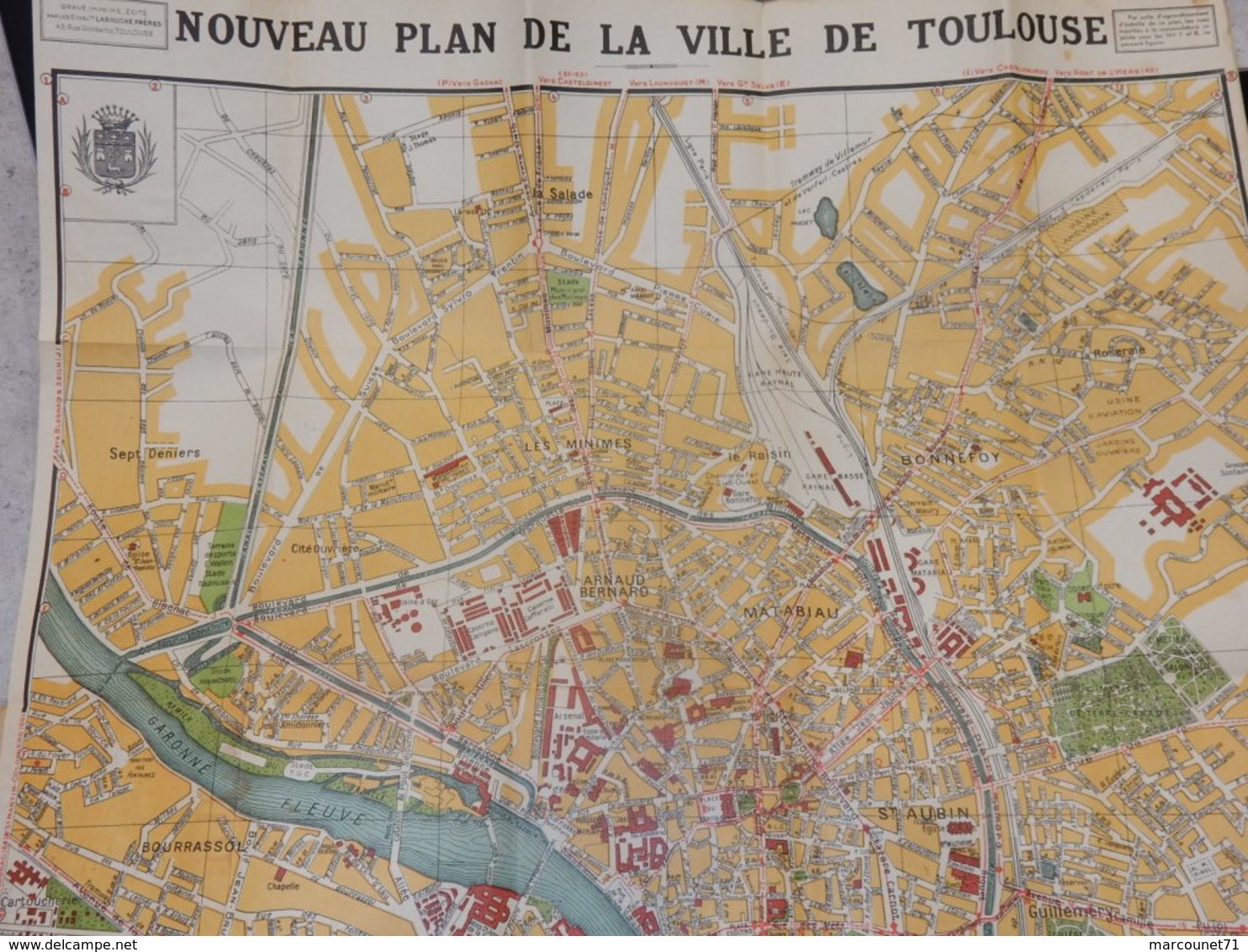 ANCIEN PLAN DE TOULOUSE 1948 LABOUCHE FRÈRES - Europe