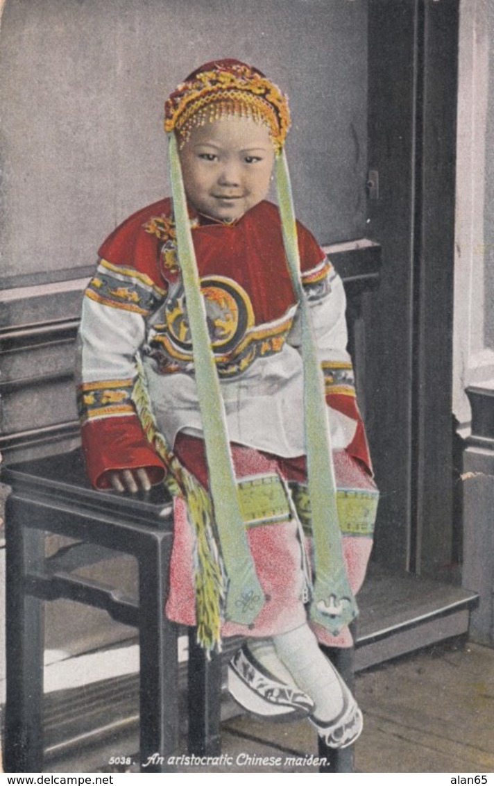 Chinese Maiden Young Chinese Girl In San Francisco, Fashion, C1910s Vintage Postcard - Asie