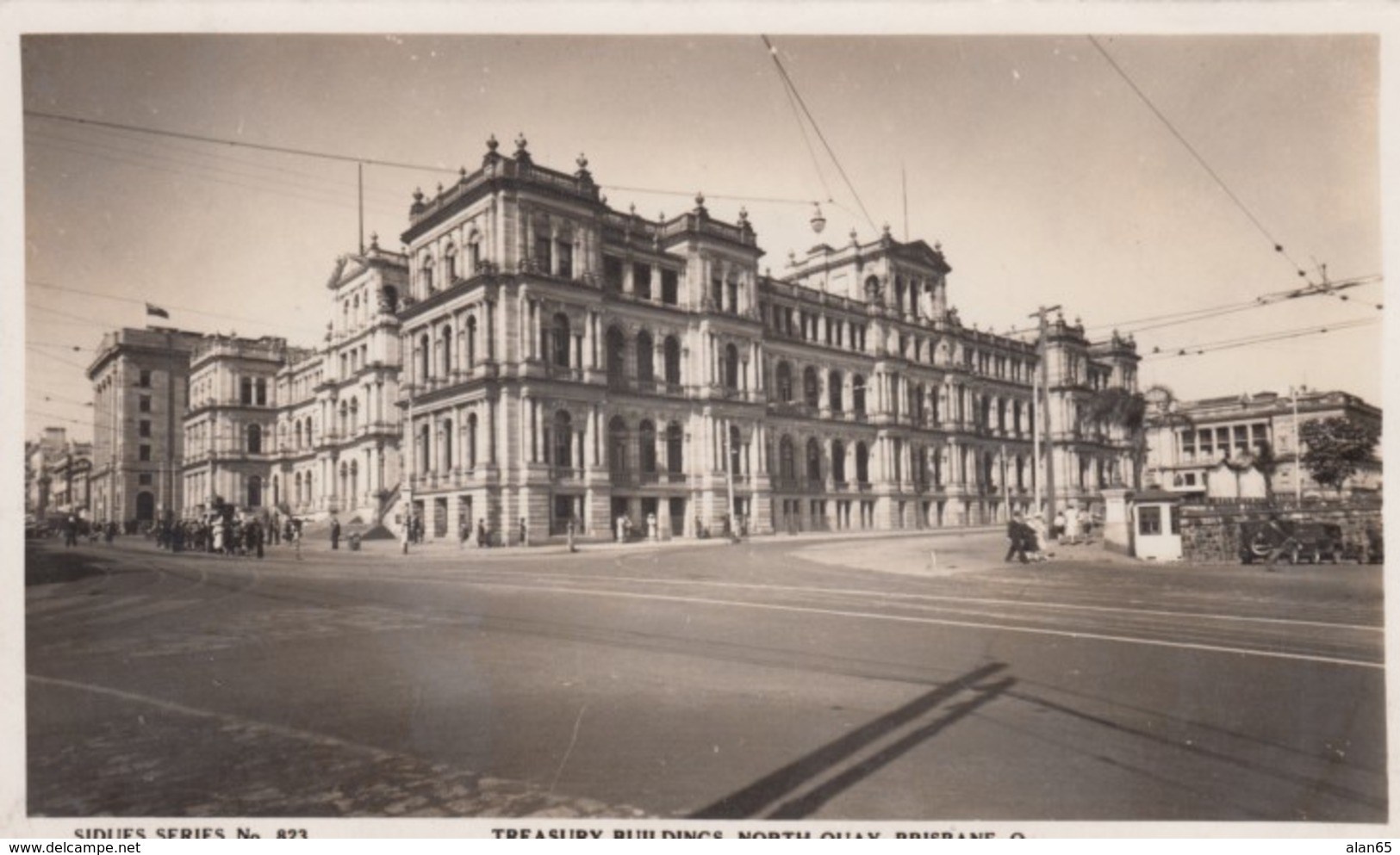 Brisbane Queensland Australia, Treasury Buildings, C1920s/40s Vintage Sidues #823 Real Photo Postcard - Brisbane