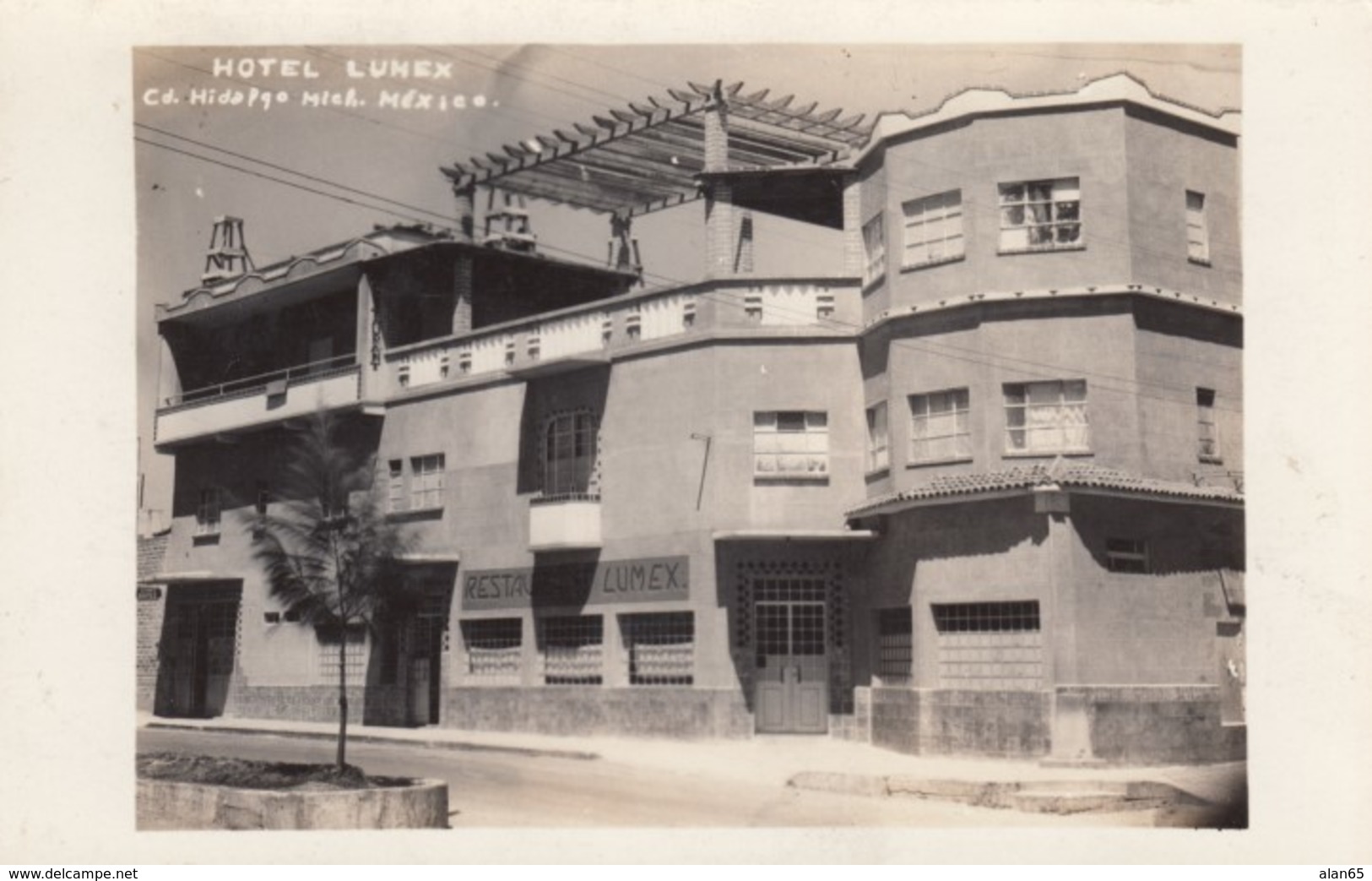 Hidalgo Mexico, Hotel Lumex Exterior View Architecture, C1940s/50s Vintage Real Photo Postcard - Mexico