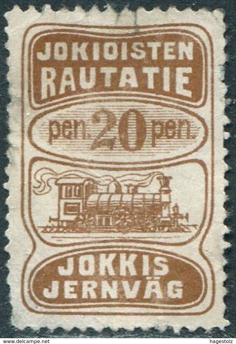 Russia Finland 1907 Jokioisten Jokkis Railway 20p Parcel STEAM LOCOMOTIVE Train Eisenbahn Paketmarke Chemin De Fer Colis - Trains