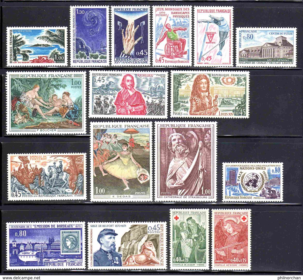 France 1970 Année Complète Neuve**   TB  Ex. N°1        5,50 €  (cote 29 €   42 Valeurs) - 1970-1979