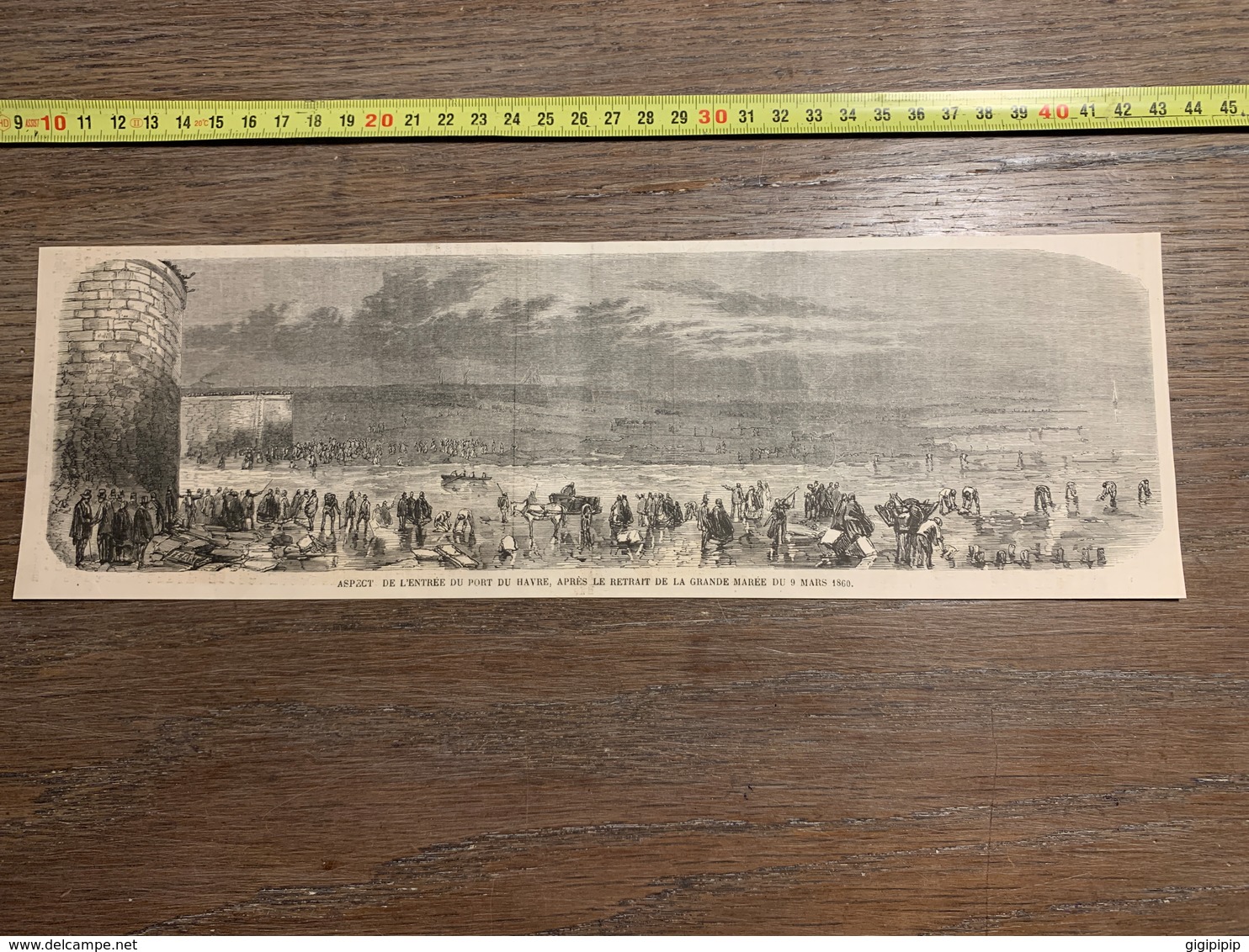 1860 ILL GRAVURE ENTREE PORT DU HAVRE RETRAIT GRANDE MARAIS - Collezioni