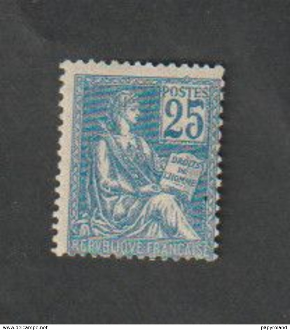 Timbre - 1900 - 01  -  Type Mouchon -  N° 114 - 25 C. Bleu -  Neuf , Gomme D'origine Avec Charnière Et Défaut - Signé - - 1871-1875 Ceres