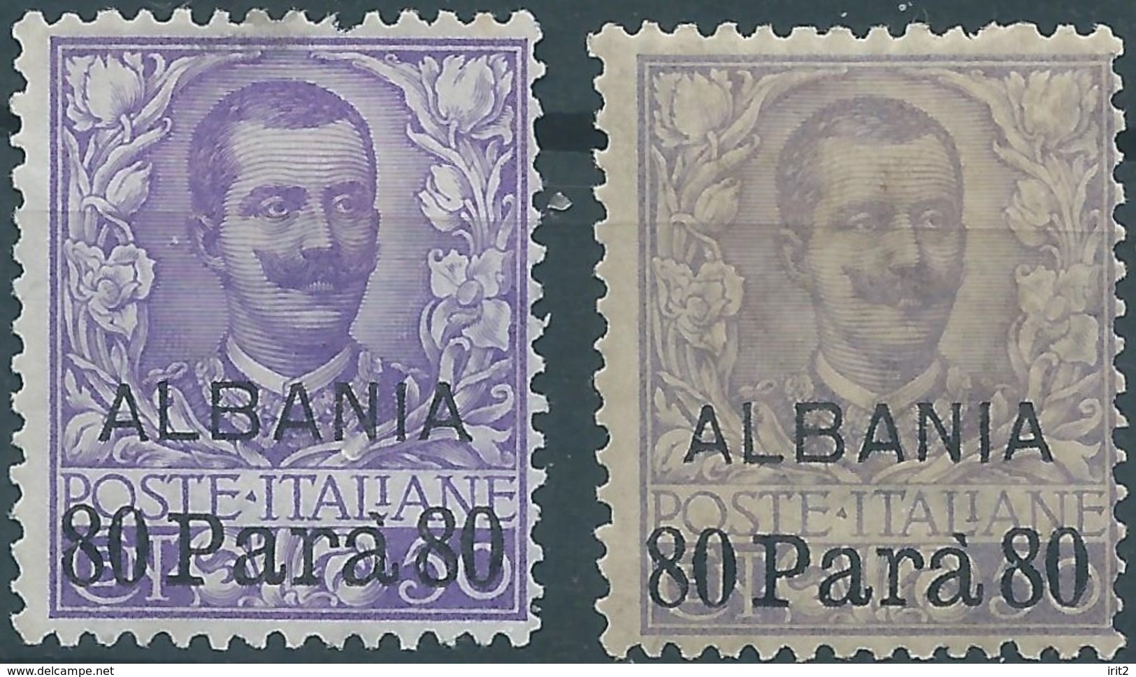 ITALY ITALIA ITALIEN ITALIE,1907-Overprints Albania And The New Value In Turkish Parà Currency,80P ON 50C,(variety) - Albania