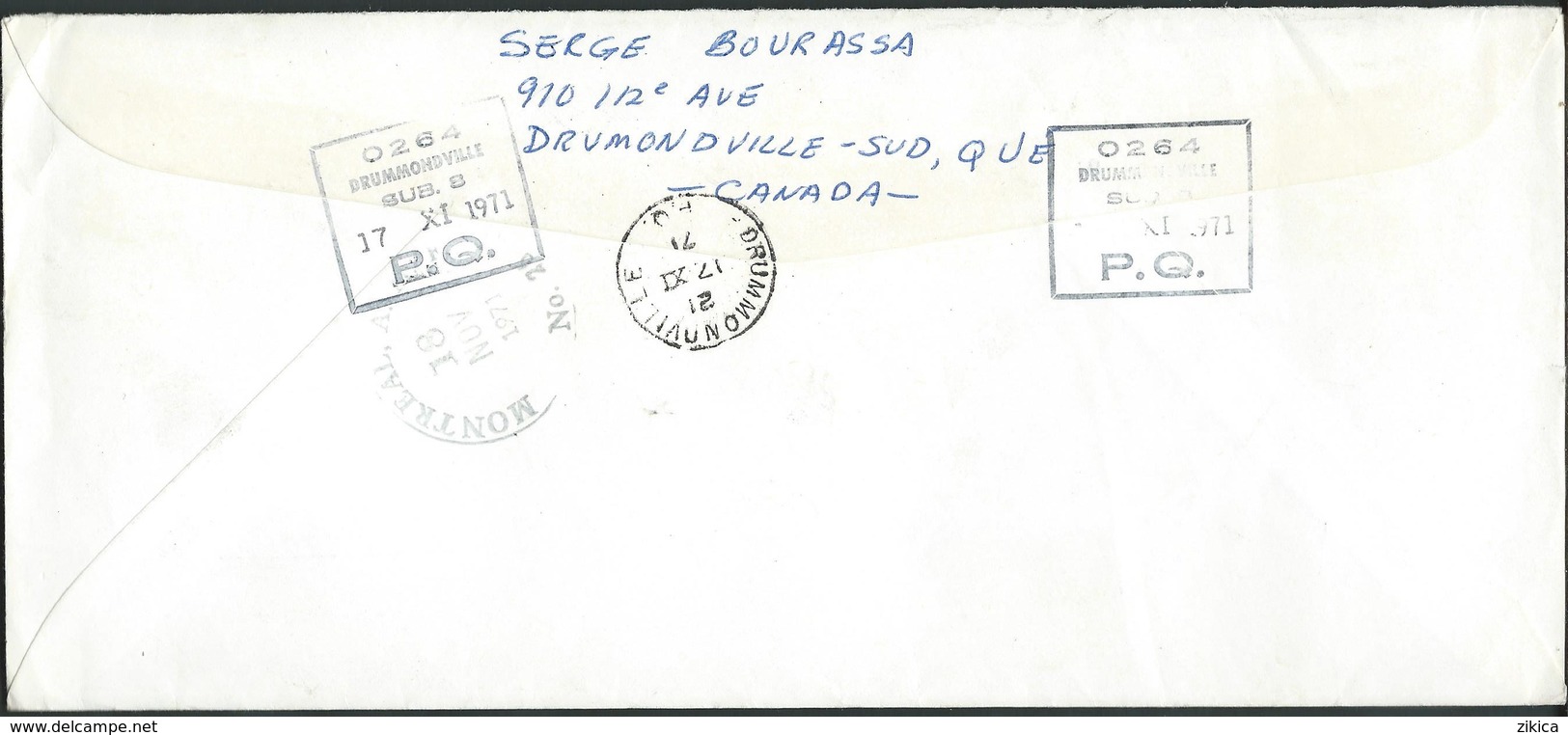 Canada Drummondville Quebec Registered Letter 1971 Via Yugoslavia.nice Stamps / Timbres .( 2 Scans ) - Brieven En Documenten