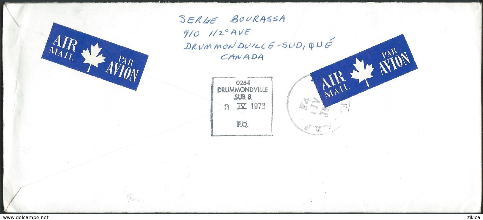 Canada Drummondville Quebec Registered Letter 1973 Via Yugoslavia.nice Stamps / Timbres .( 2 Scans ) - Brieven En Documenten