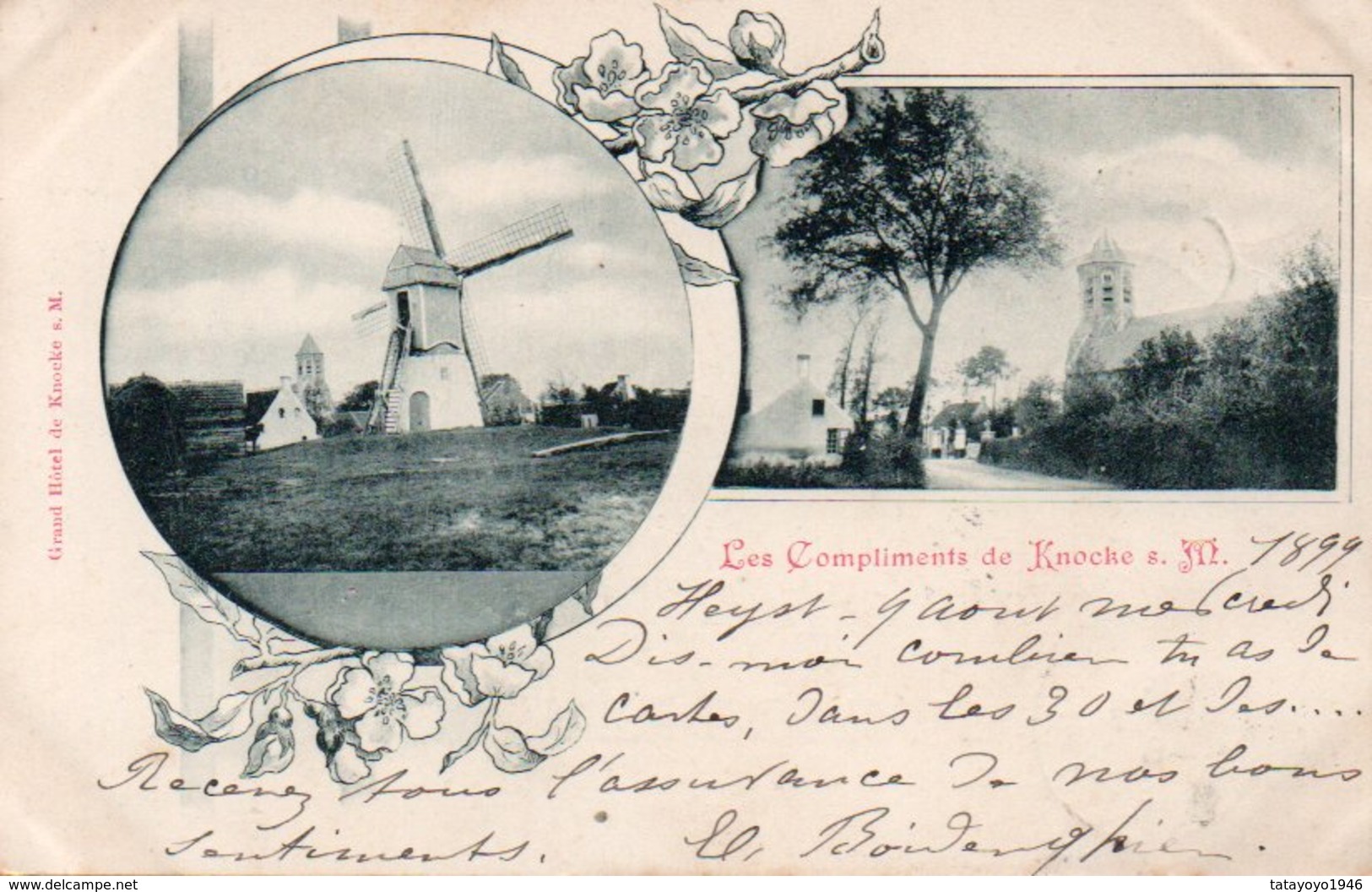 Les Compliments De KNOCKE Circulé En 1899 - Knokke