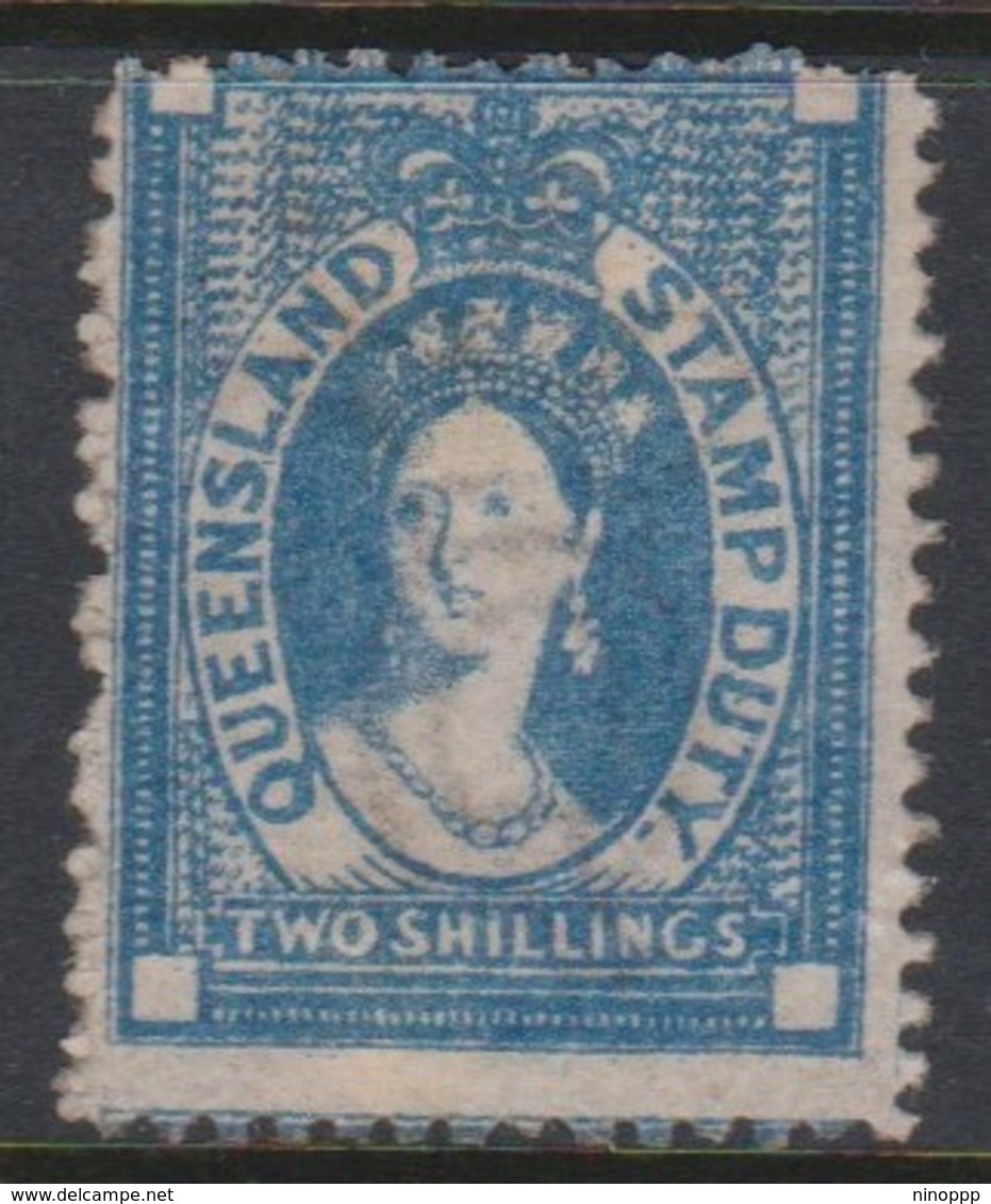 Australia-Queensland  F12 1871-72 Two Shillings Blue Mint - Ongebruikt