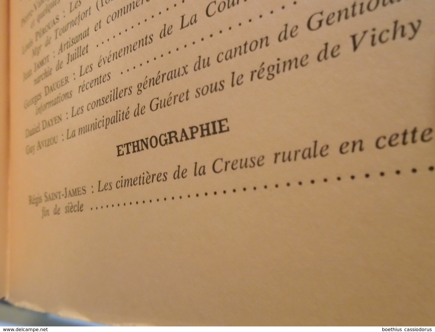 MEMOIRES SOCIETE SCIENCES NATURELLES ARCHEOLOGIQUES CREUSE TOME 46 2e FASC. 1997 (voir sommaire en photo).