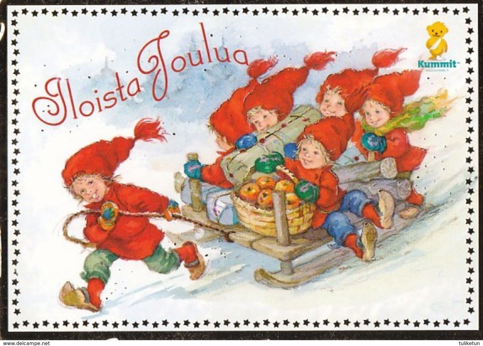 Postal Stationery - Elves Bringing Apples - Bird - Bullfinch - Godparents - Suomi Finland - Postage Paid - Arias Vernet - Entiers Postaux