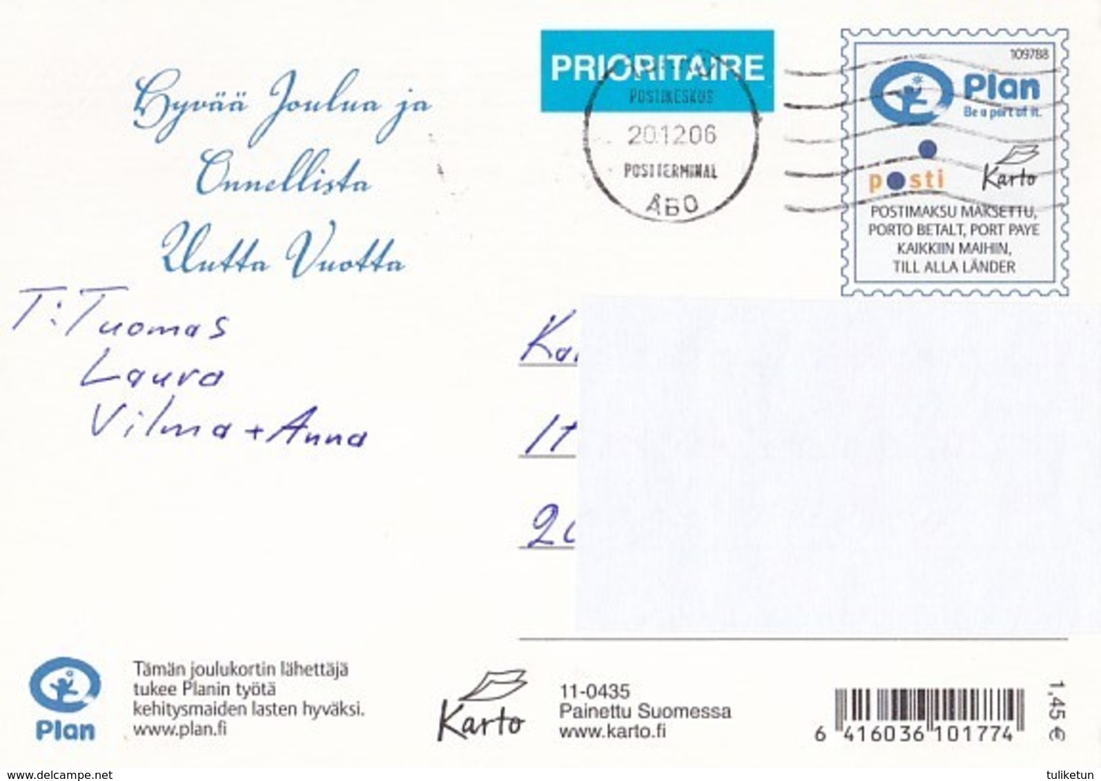 Postal Stationery - Elf Resting - Bullfinch On Hat - Snowman - Plan - Suomi Finland - Postage Paid - Åsa Gustafsson - Entiers Postaux