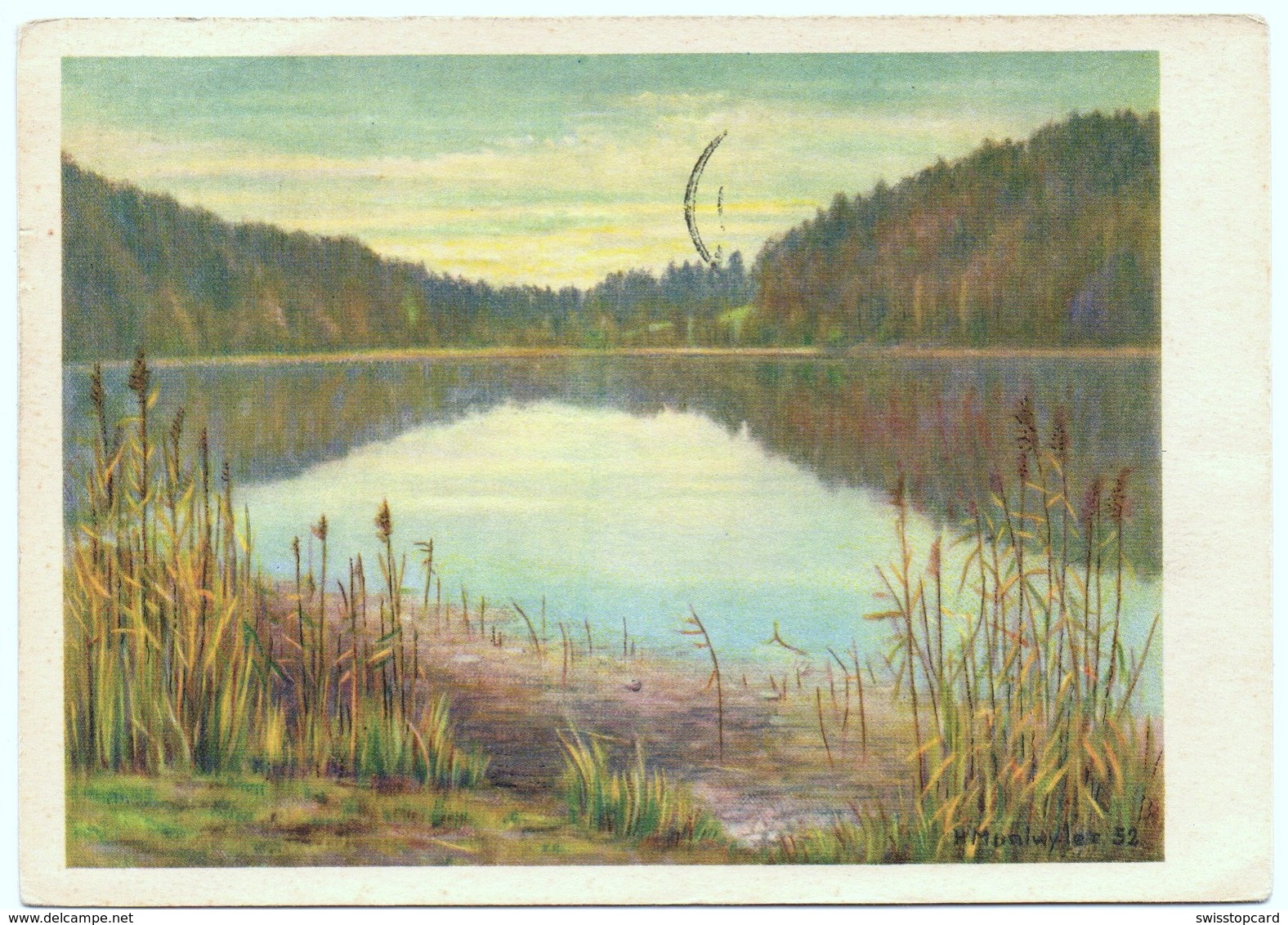 AEUGST HAUSEN AM ALBIS Türlersee Künstler Hermann Muntwyler Gel. 1953 V. Zug - Hausen Am Albis 