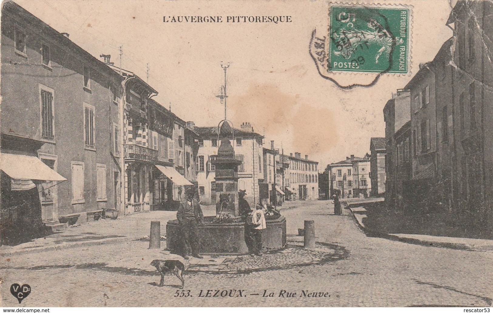 Rare Cpa Lezoux La Rue Neuve - Lezoux