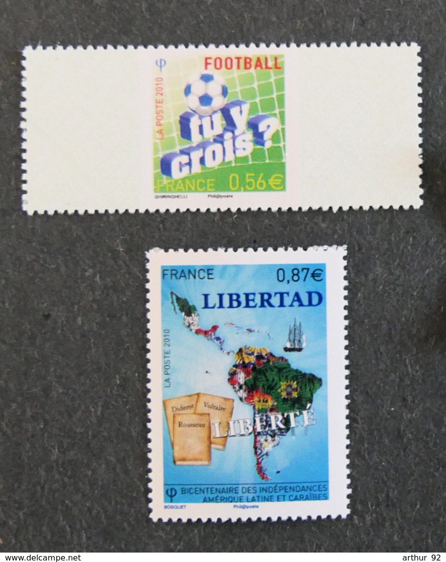 FRANCE - 2010 - YT RP 1 + 4529 ** - FOOOTBALL RECTO VERSO /LIBERTAD - Unused Stamps