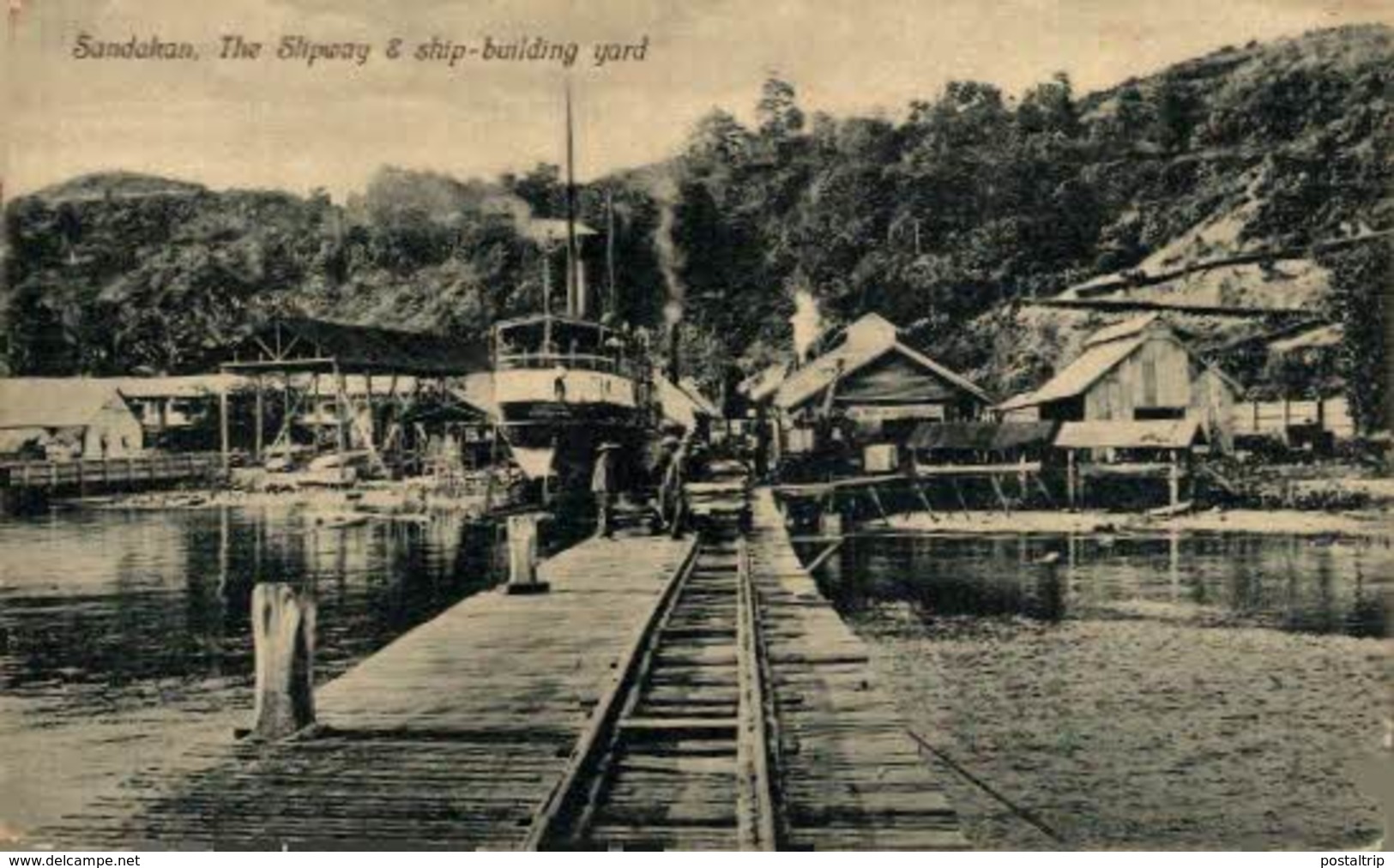 MALASIA // MALAYSIA. SANDAKAN, THE SLIPWAY & SHIP-BUILDING YARD - Malasia