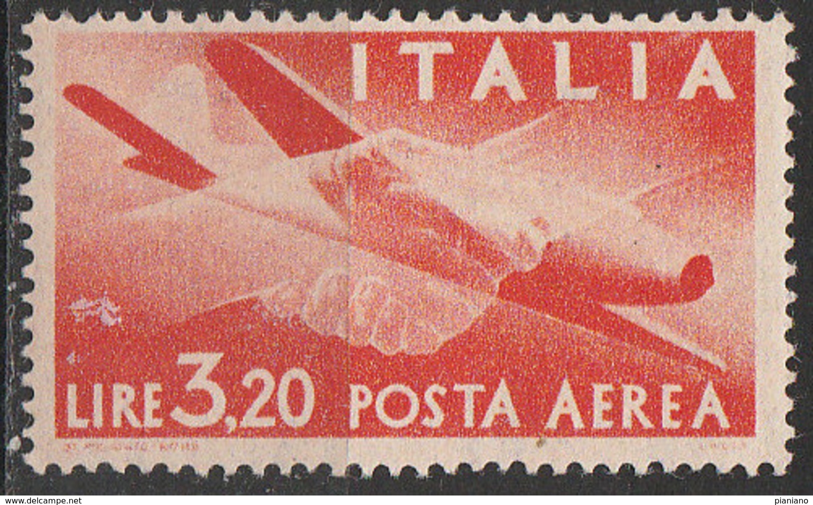 PIA - ITA - Specializzazione : 1945 : Posta Aerea "Democratica"  £ 3,20 - (SAS 128 - CAR 3) - Varietà E Curiosità