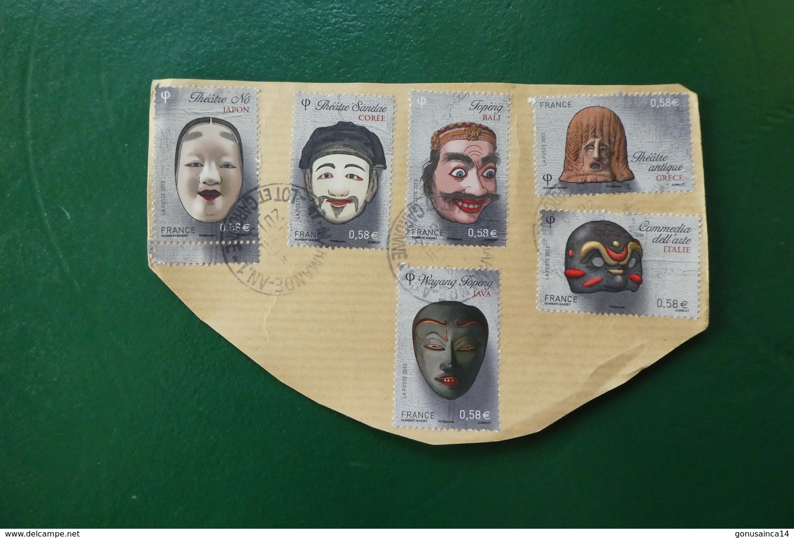 6 TIMBRES FRANCAIS MASQUE DE THEATRE  2013 - Altri & Non Classificati