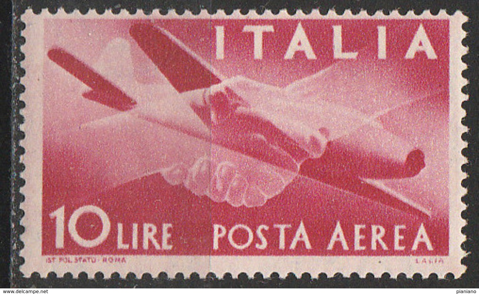 PIA - ITA - Specializzazione : 1945 : Posta Aerea "Democratica"  £ 10 - (SAS 130 - CAR 5) - Varietà E Curiosità