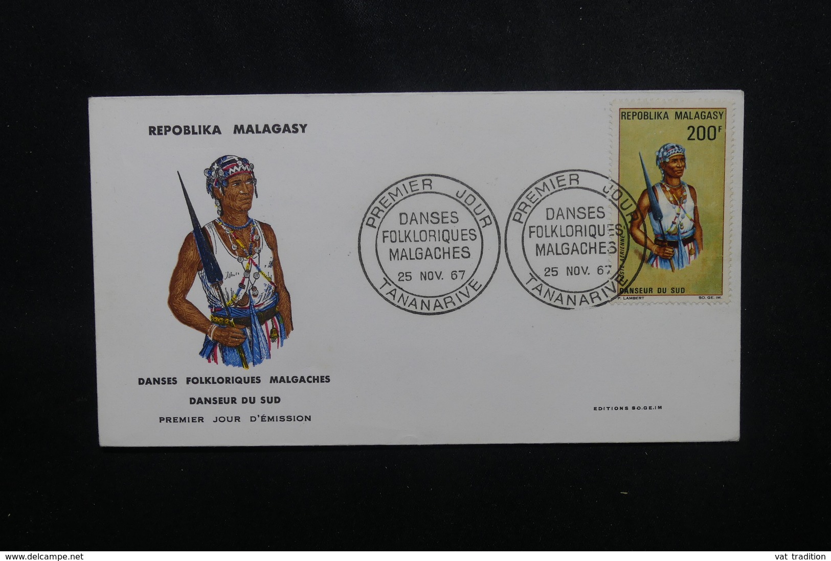 MADAGASCAR - Enveloppe FDC En 1967 - Danse Folklorique - L 54053 - Madagascar (1960-...)