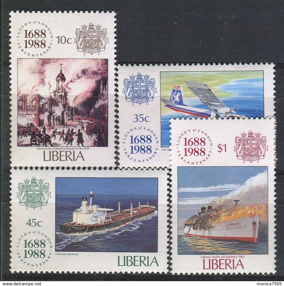 LIBERIA ( POSTE ) Y&T N°  1110/1113  TIMBRES  NEUFS  SANS  TRACE  DE  CHARNIERE , A VOIR . - Liberia