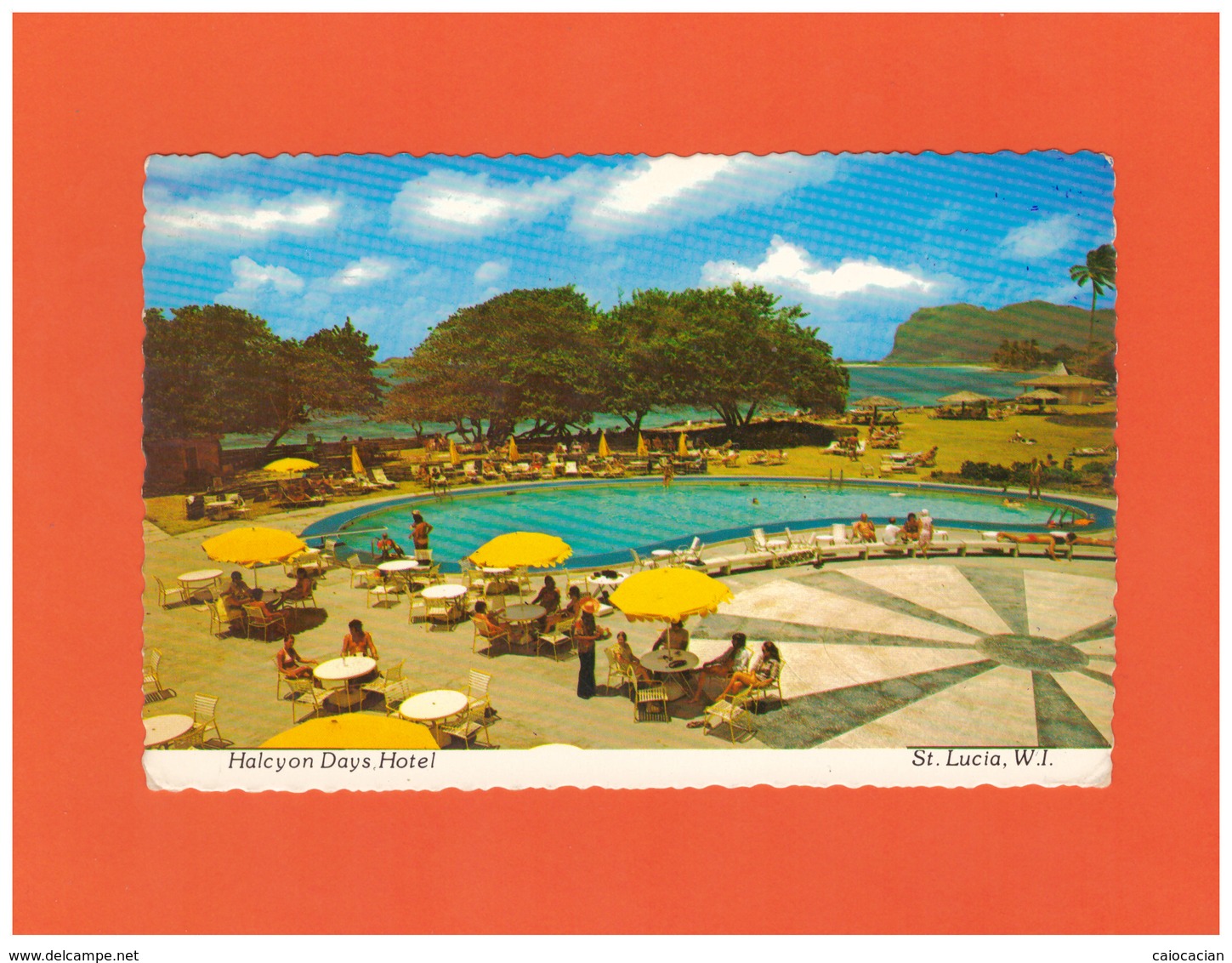 1978 ST. LUCIA HALCYON DAYS HOTEL AIR MAIL POSTCARD WITH 2 BIRD STAMPS TO SWISS - St.Lucia (1979-...)