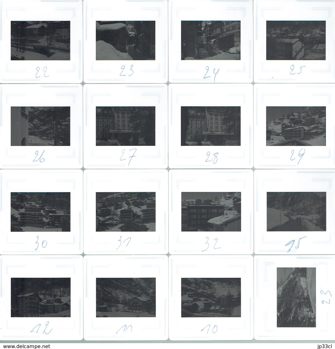 Lot De 64 Dias D'un Séjour à Zermatt (mars 1978) - Diapositives