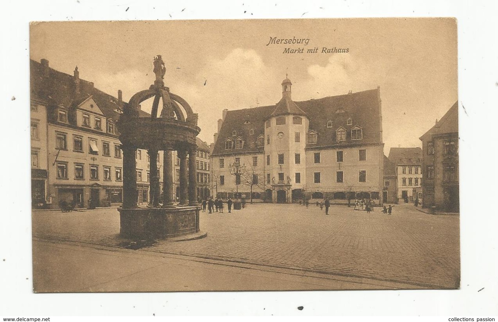 JC , Cp, Allemagne , MERSEBURG ,  Markt Mit Rathaus ,vierge ,  Ed. Trenkler - Merseburg
