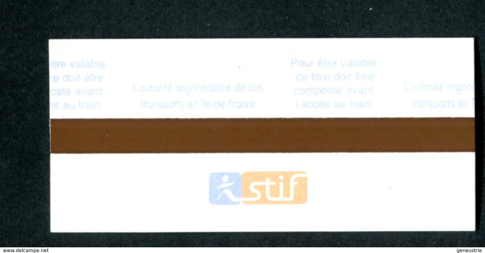 Ticket De Train 2010 "Reçu De Paiement" SNCF - STIF - Paris - Ile-de-France - Europe