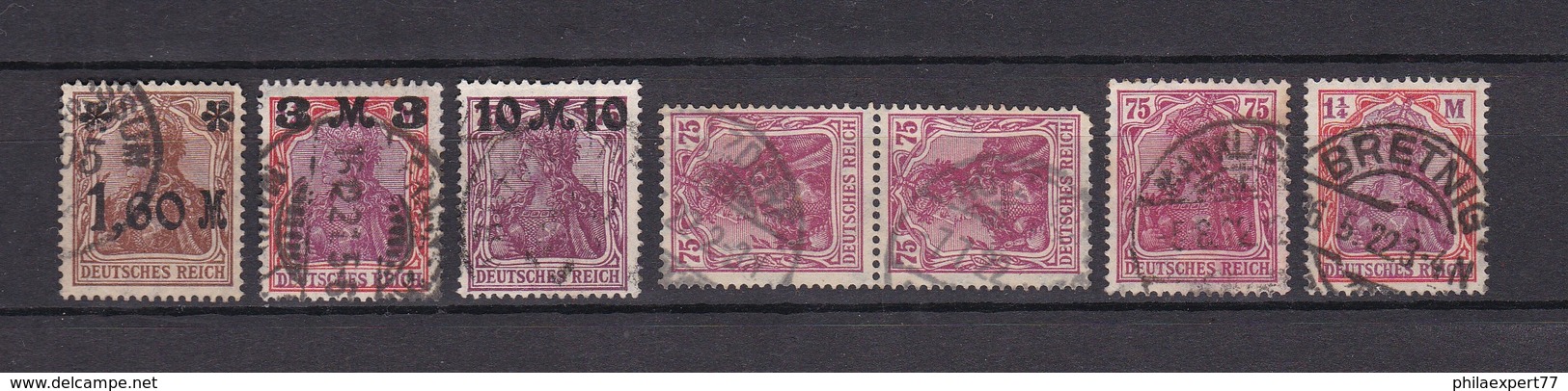 Deutsches Reich - 1921/22 - Michel Nr. 154/55+157+197/98 - Gest. - 21 Euro - Gebraucht
