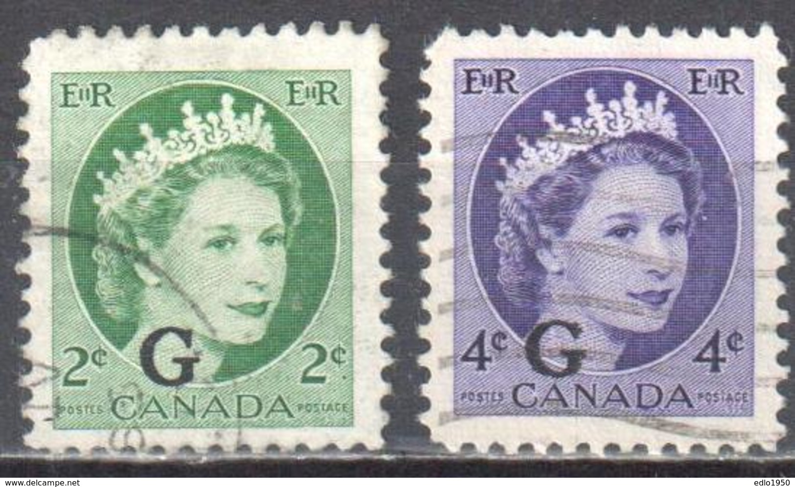 Canada 1955 - Official Stamps - Mi.O44-45 - Used - Sovraccarichi