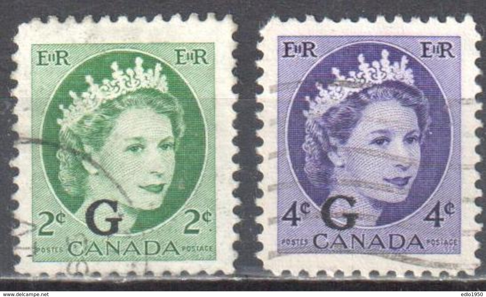 Canada 1955 - Official Stamps - Mi.O44-45 - Used - Overprinted