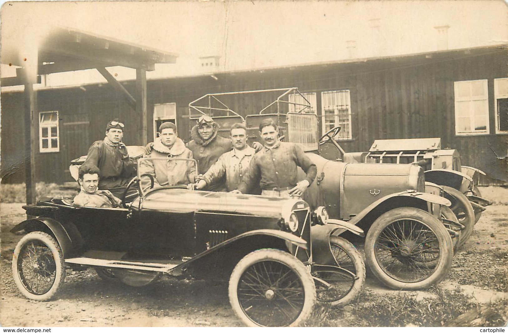 Carte Photo De Voitures Anciennes: Salmson Torpedo Chenard-Walcker - Course Automobile ? Non Situé Circa 1920 -voir état - Voitures De Tourisme
