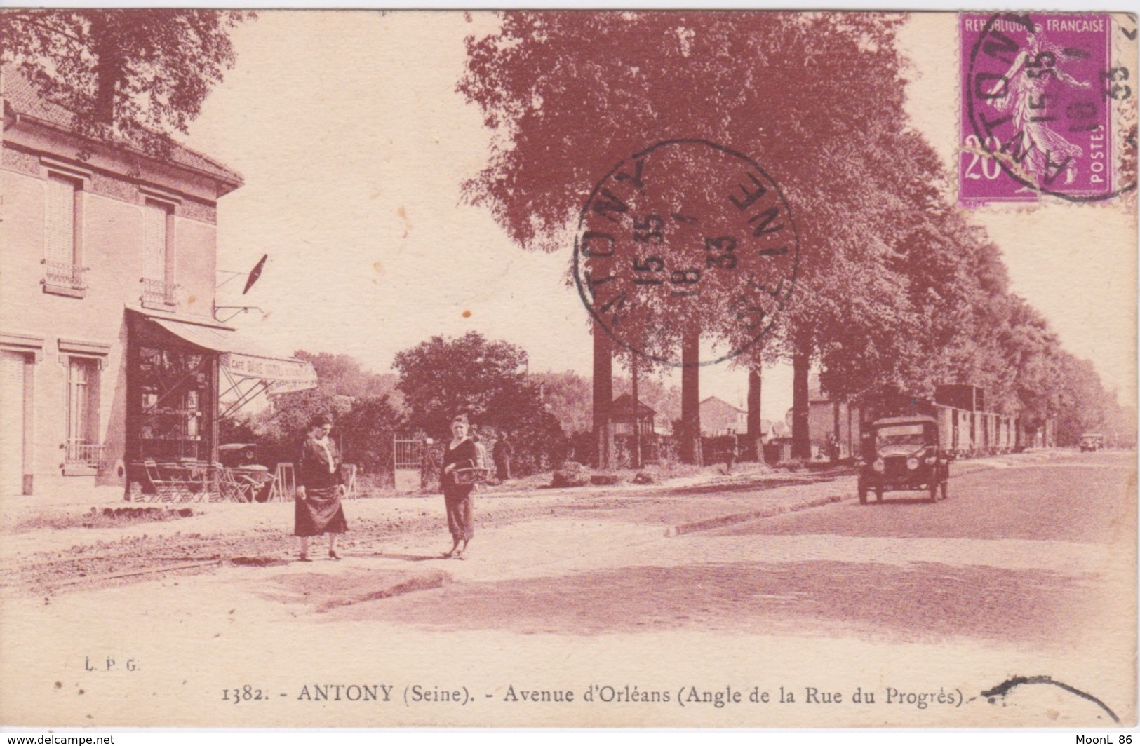 92 - ANTHONY - AVENUE D'ORLEANS - ANGLE DE LA RUE DU PROGRES -  - AUTO ANCIENNE AUTOMOBILE - Antony