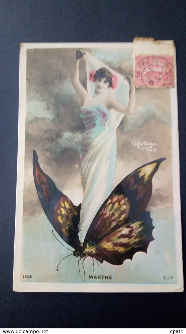 Marthe - Femme Sur Un Papillon Par Reutlinger Paris N°1132 - Photographs