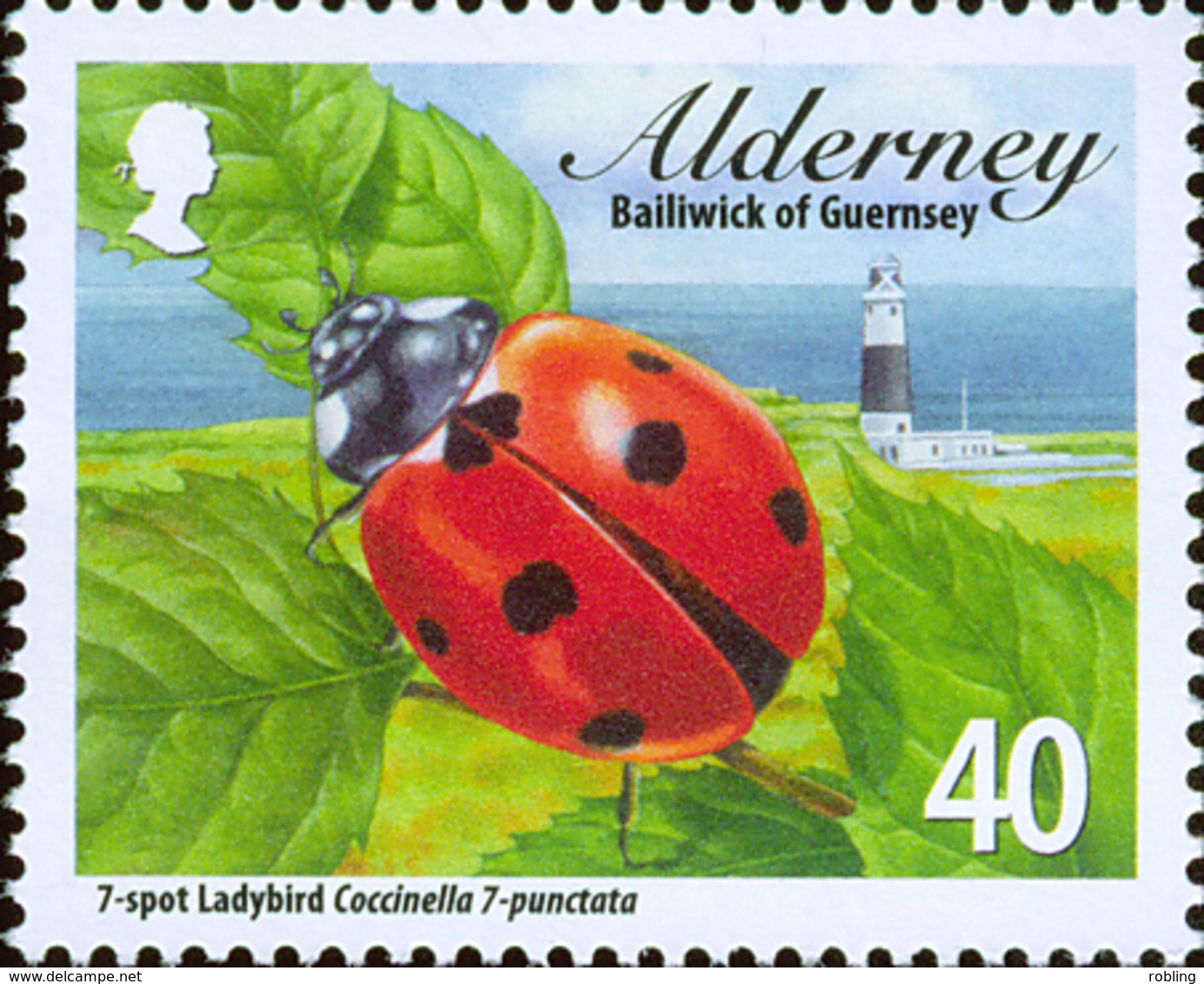 Alderney 2014, Lighthouse / Ladybirds, MNH. Michel 490 - Lighthouses