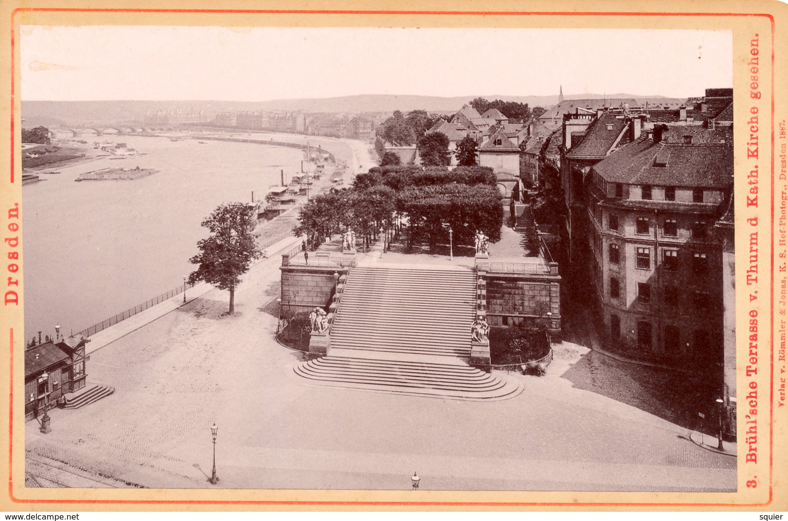 Dresden, Brühl'sche Terrasse, Cabinet, Format Kabinet, Römmler & Jones - Alte (vor 1900)