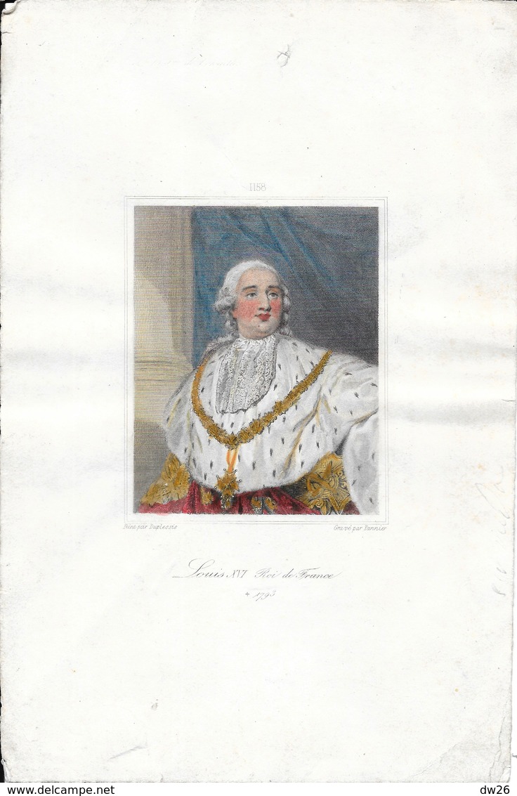 Tableau Peinture Par Duplessis Et Gravé Par Pannier: Louis XVI, Roi De France 1754-1793 - Estampes & Gravures