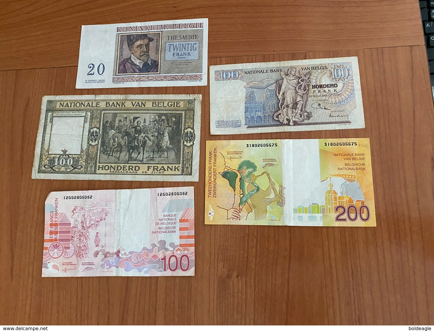 LOT 5 BILLETS BELGIQUE  ( 20/100/200 Frank )  ( Port Offert ) - Altri & Non Classificati