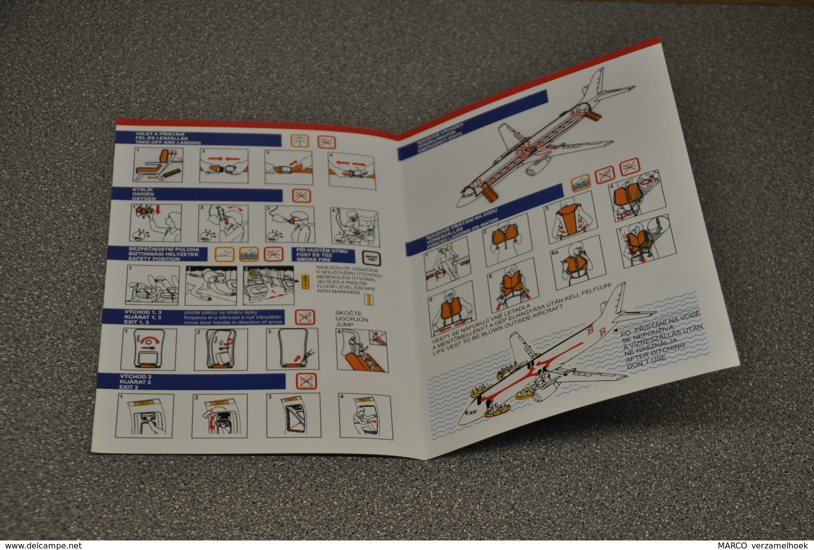 Safety Card Canaria Travel Service Boeing 737-800 The Biggest Czech Airline Company - Safety Cards